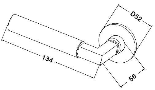 Rounded/Square Lever Handle on Slimline Rose - Door Handles (CH983) - Lever Handle