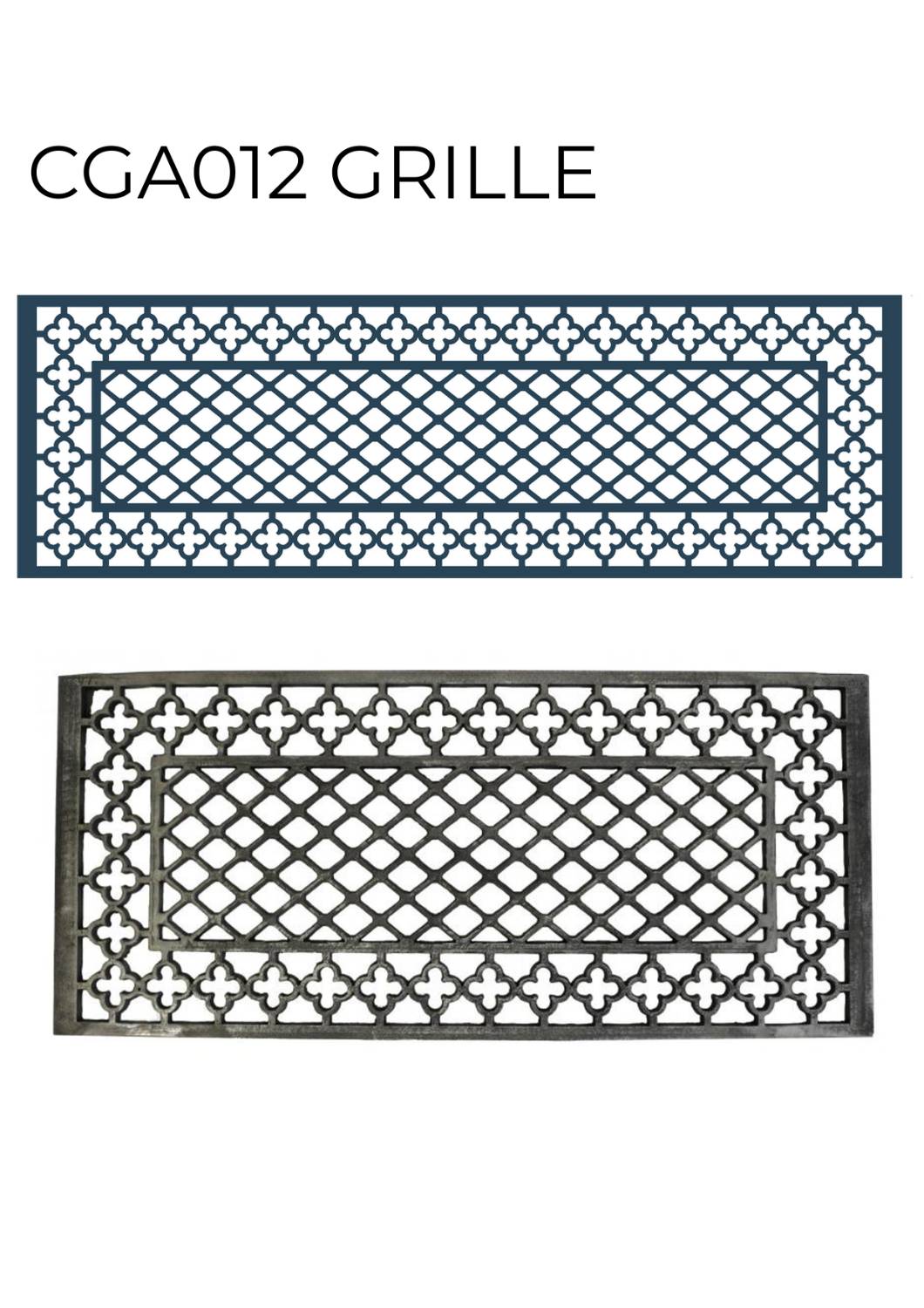 Cast iron and aluminium ventilation grilles and gratings. Decorative floor and wall heating vent. CGA012 Grille 