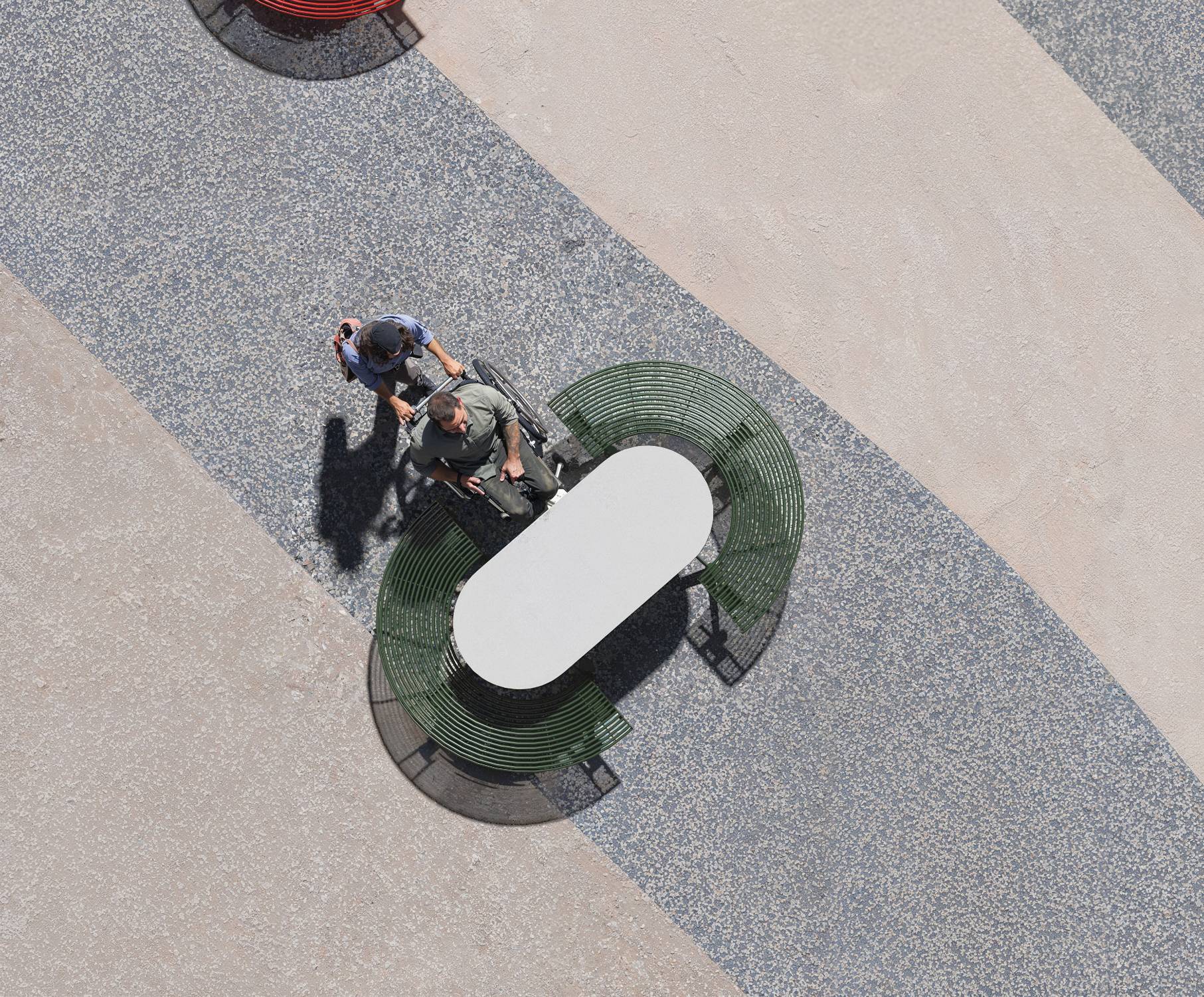 Air Lap Table with Integrated Seating