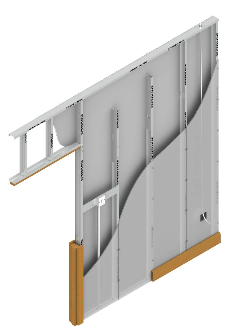 SPEEDLINE Single Frame Resilient Bar Partition Systems Utilising Siniat Board