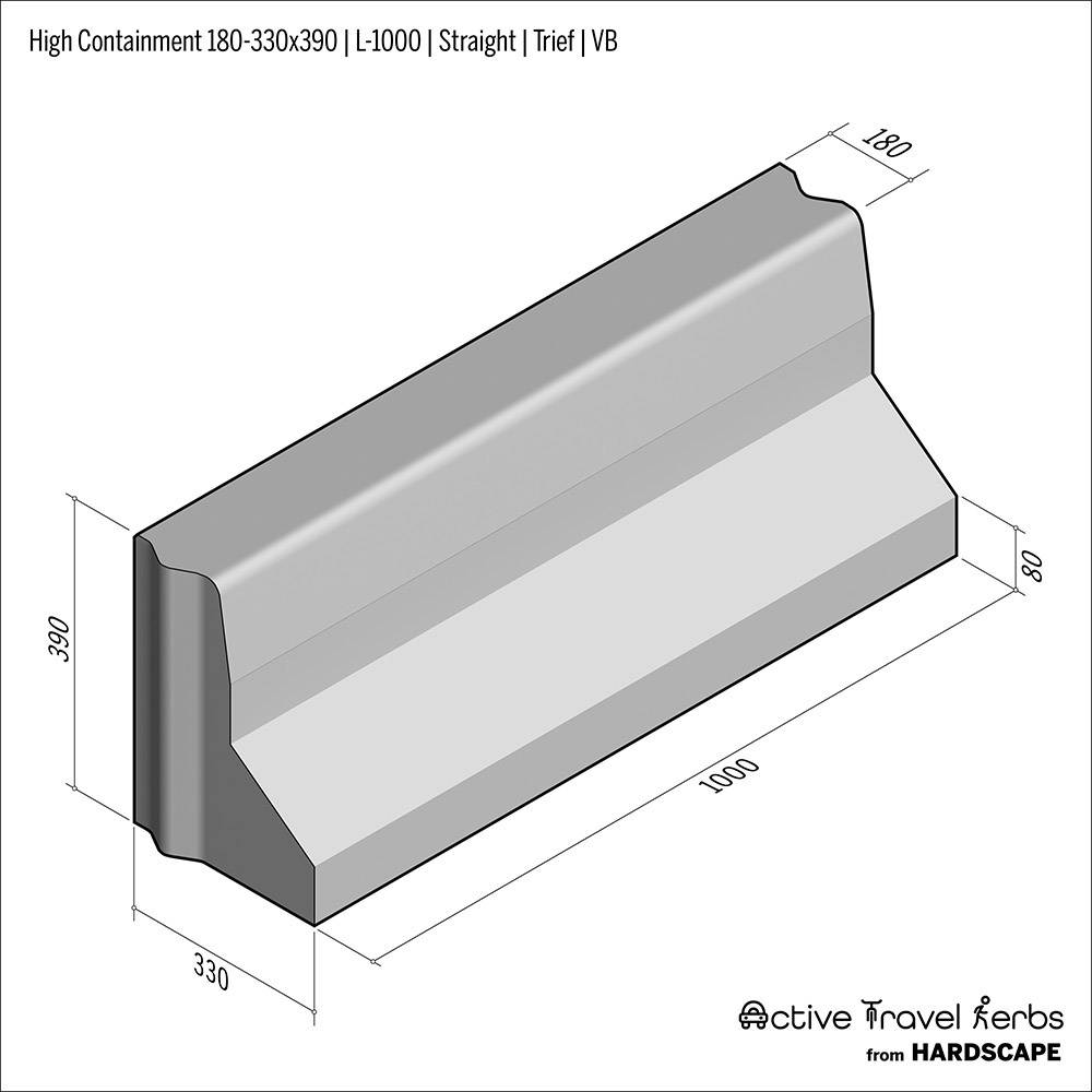 Active Travel Kerb - High Containment - Concrete Kerb
