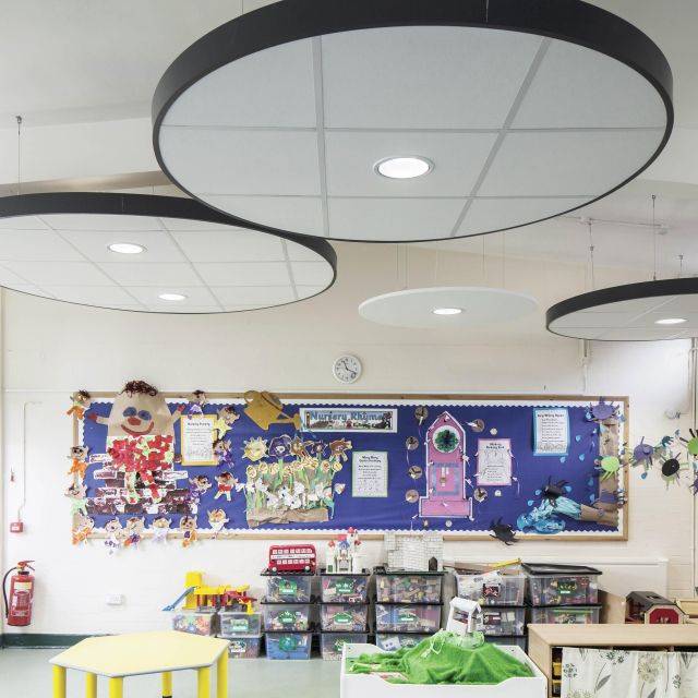Axiom Circle and Curved Canopy - Floating Ceiling Suspension Kit