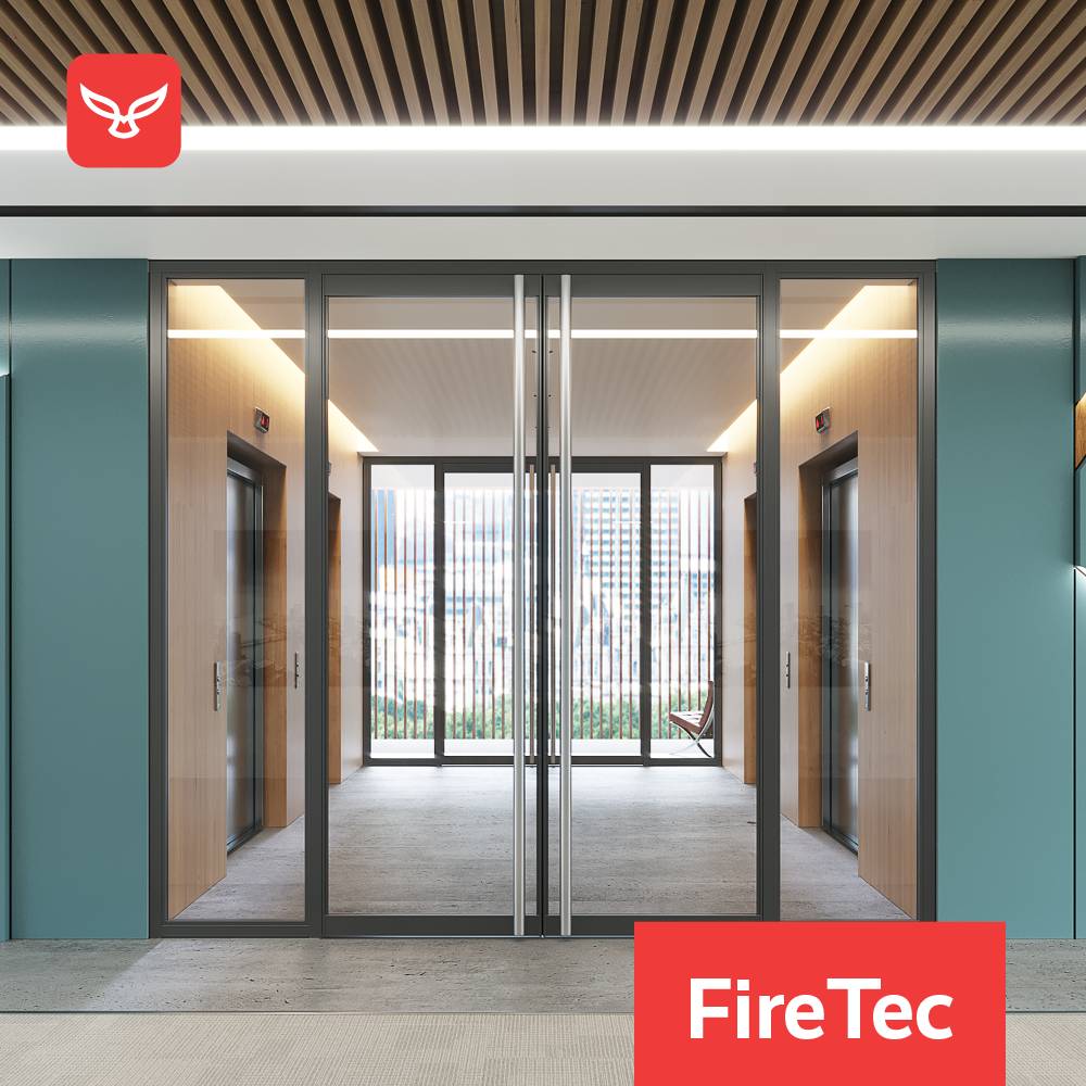 FireTec E60 Single Glazed Partition System (Micro Channel) and Doorset