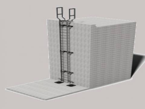 Permanently fixed vertical ladder system - aluminium ladders