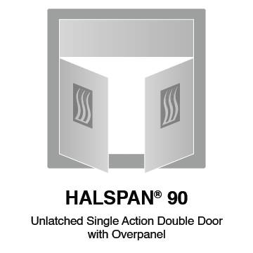 HALSPAN® 90 Fire Rated Interior Grade Door Blanks - Unlatched Single Acting Double Doors With Overpanel