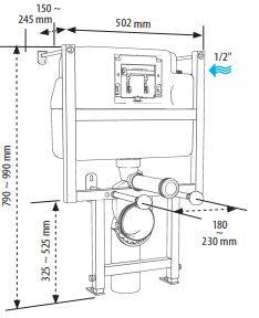 Low Height WC Frame BCM790 Wall Fixing