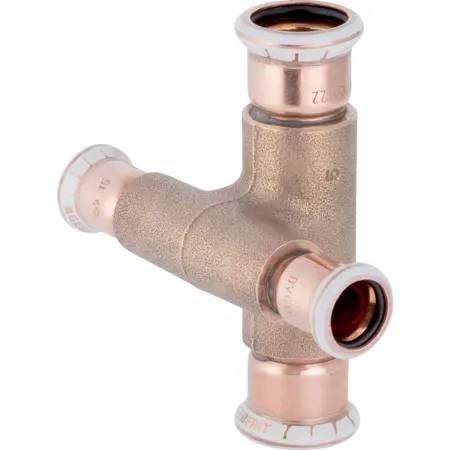 Geberit Mapress Copper Pipe Cross, Reduced, Offset