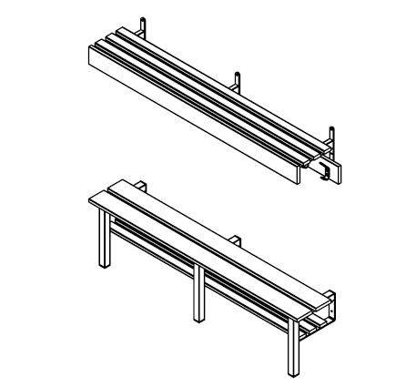 WA/S1 Series Wall Bench with Shelf