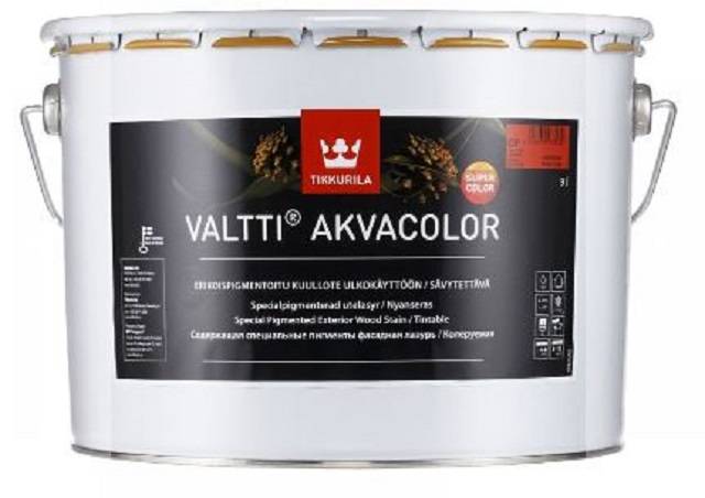 Valtti Akvacolor - Waterbased full matt exterior wood stain.