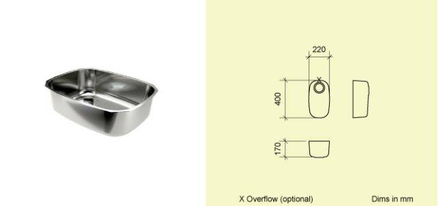 Sink Bowl T22 - Single Stainless Steel Kitchen Sink