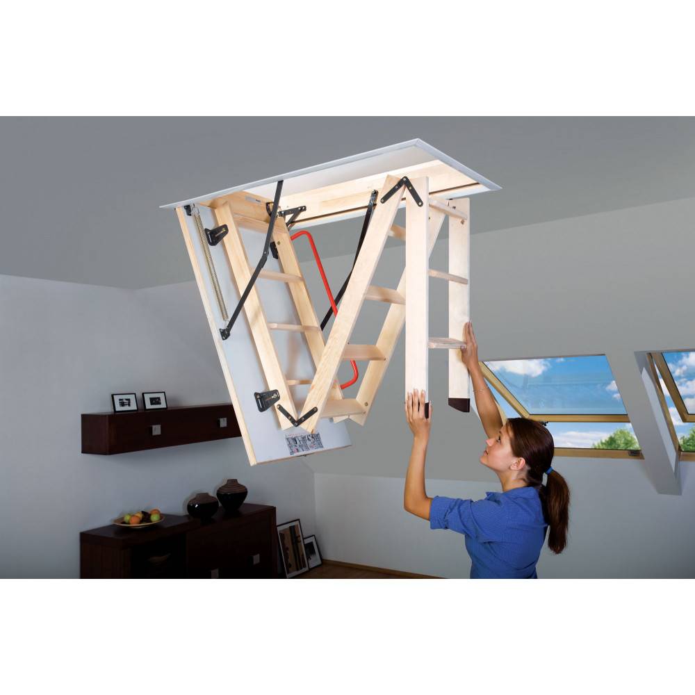 Wooden Loft Hatch with Ladder - Fakro Ladder LWK Komfort 3 - Wooden Loft Ladder