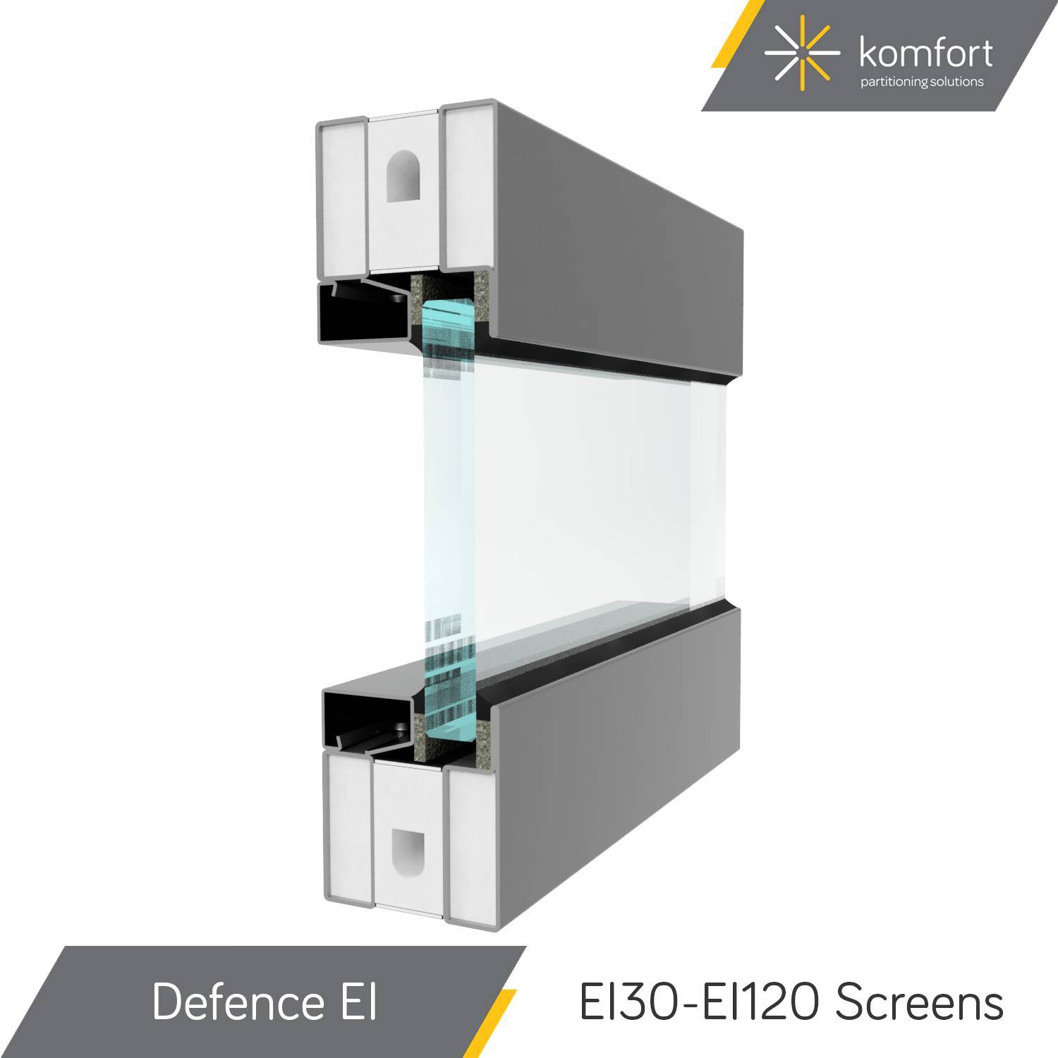 Komfort | Defence | EI Fire Rated Steel Framed Glazing Partitioning and Doors - Glass Fire Screens 