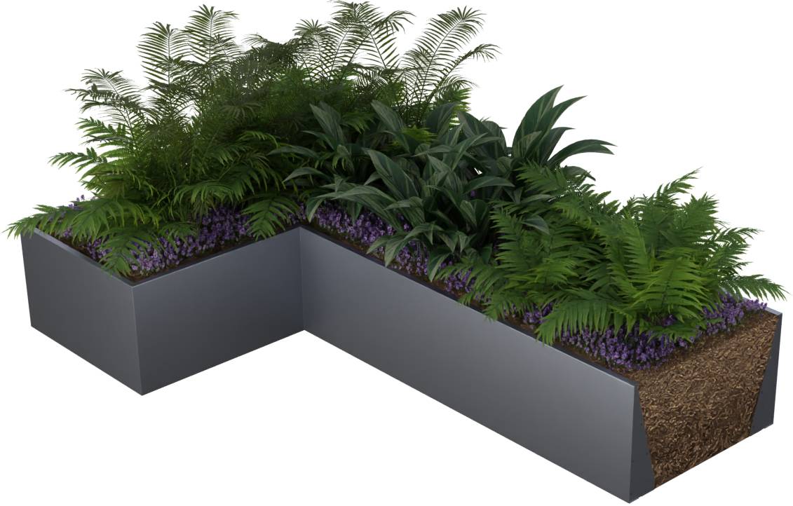 Raaft® Planterline Straight/ Curved - Steel planter panels