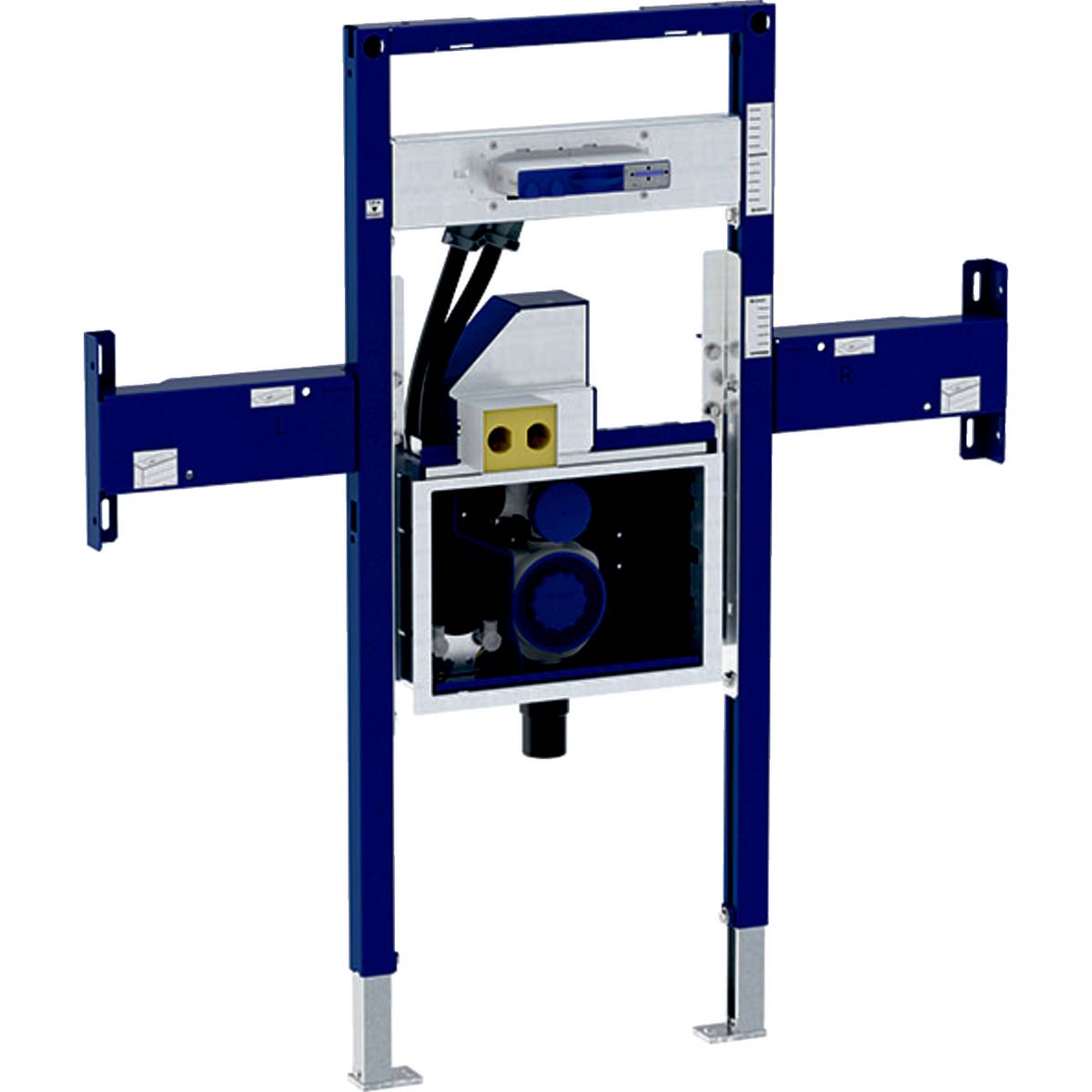 Duofix Frame for ONE washbasin and ONE wall-mounted tap, part-height, with concealed turn trap, with concealed Clou