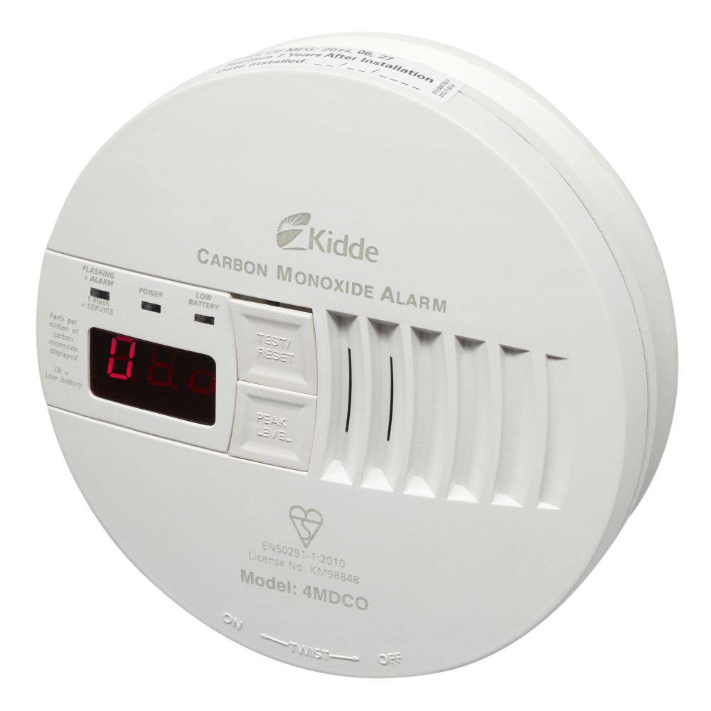 Kidde Mains-Powered CO Alarm With Digital Display And Rechargeable Lithium Back-Up Battery