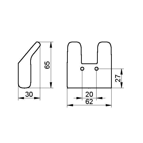 Robe Hook - Towel Hook - COLLECTION MOLL (Double) - Robe hook