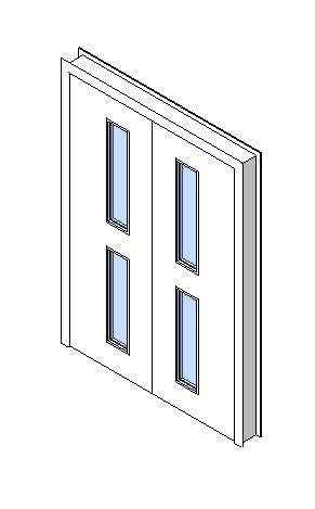 Internal Double Door, Vision Panel Style VP02