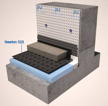 Newton CDM 520 eco Floor - Basement Waterproofing Membrane for Waterproofing of Existing and New Build Basements - 20mm Recycled Cavity Drain Membrane