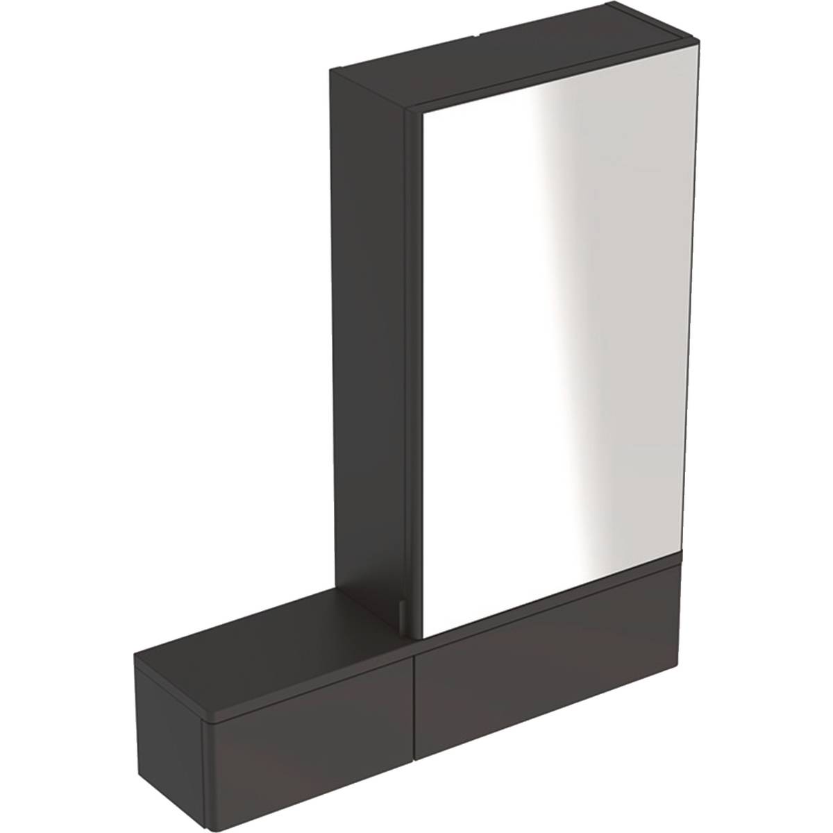 Selnova Square mirror cabinet with one door and two pull-down doors