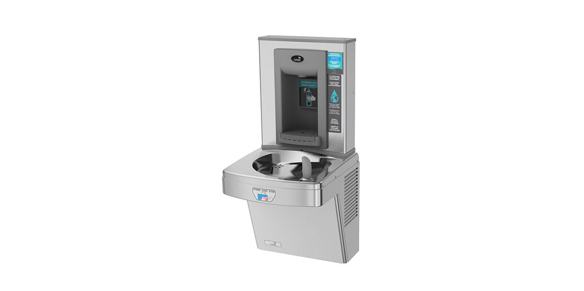 P8EBFTY Wall Mounted Hands-Free Bottle Filler + Hands-Free Drinking Fountain
