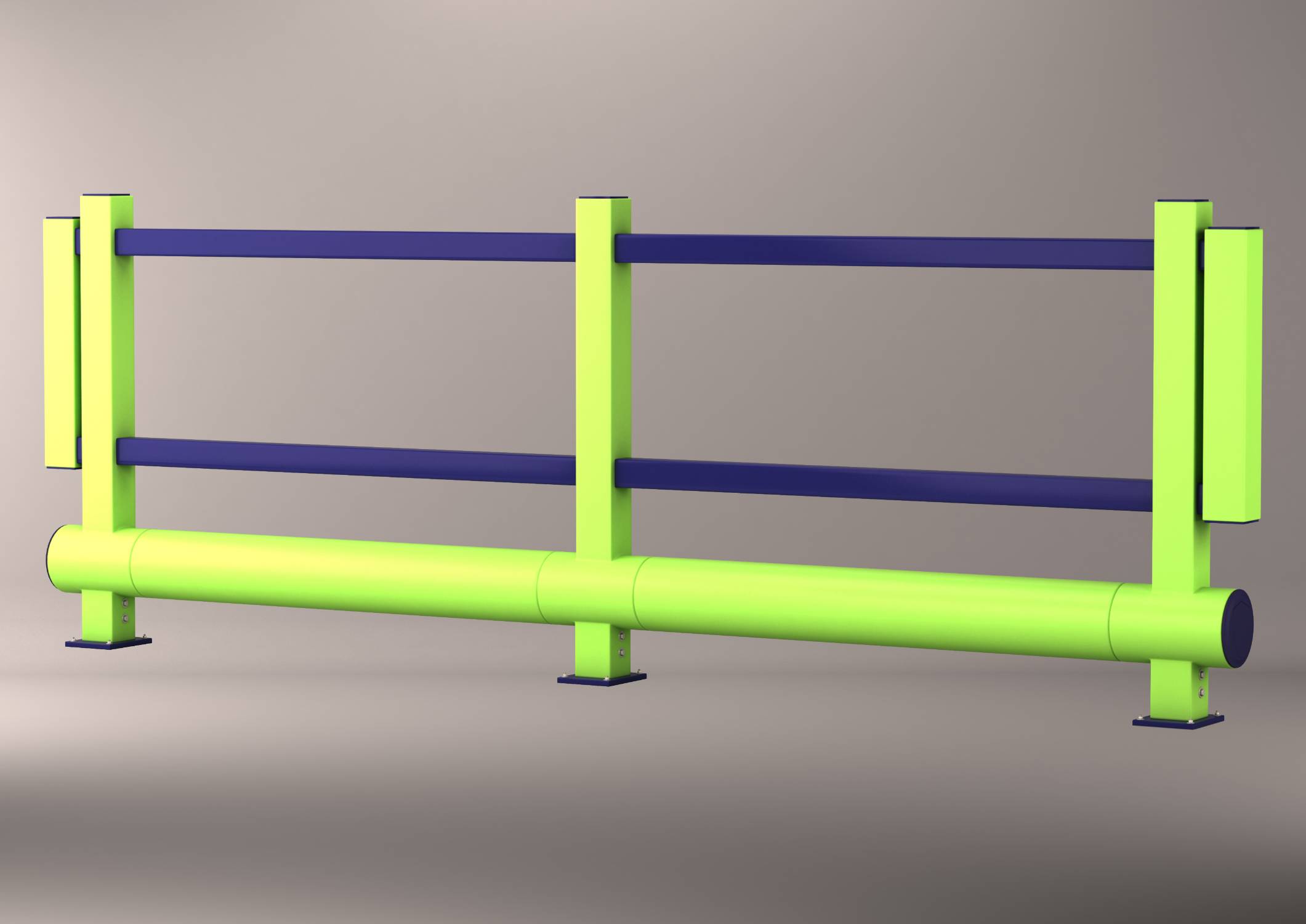 Pedestrian Safety Barrier (Single Bumper) - PAS 13 Tested Polymer Safety Barrier