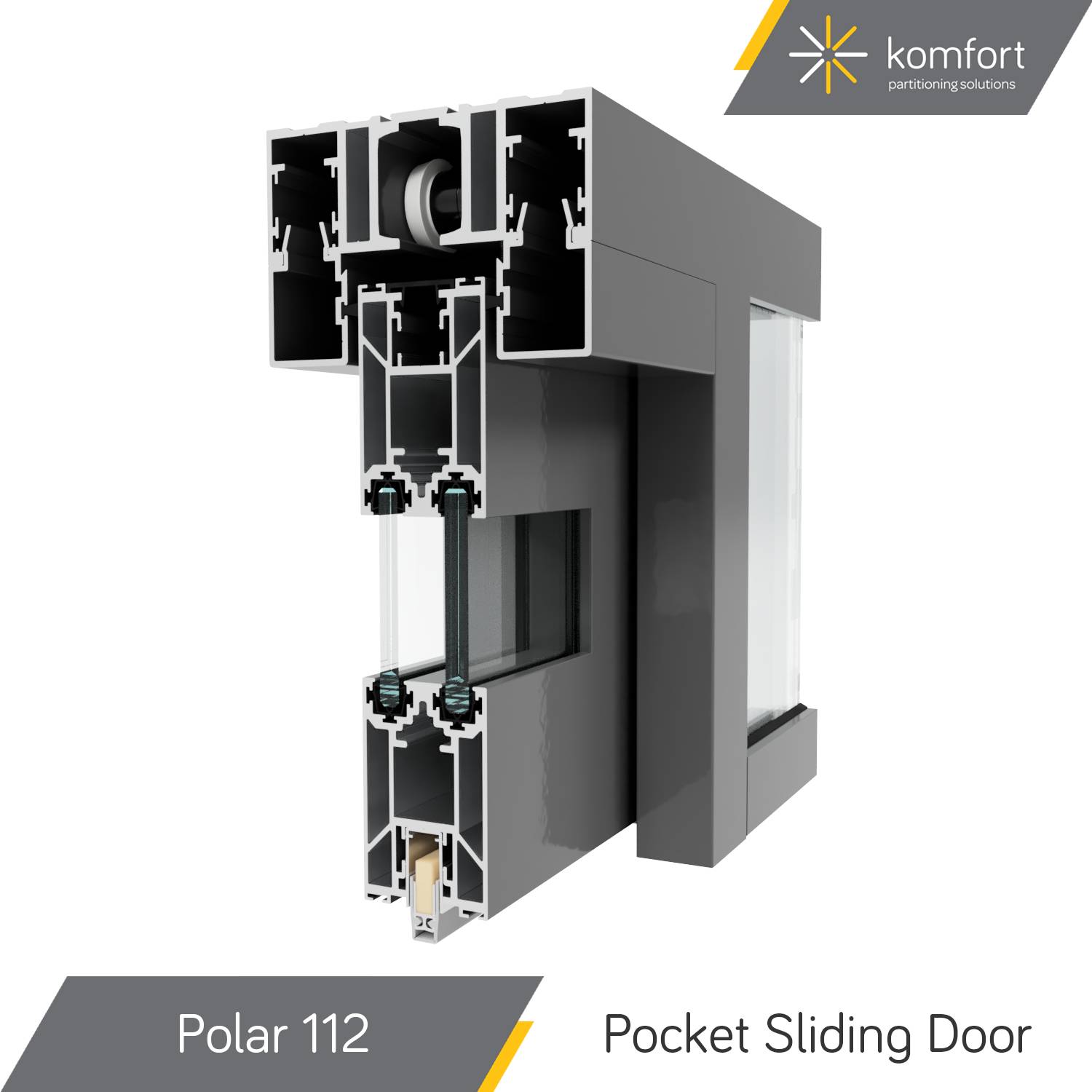 Komfort | Sonik Slide 70 | Pocket Sliding 44mm Aluminium Doorsets