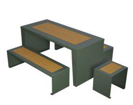 Merlino Collection - Table, Bench and Stool Set