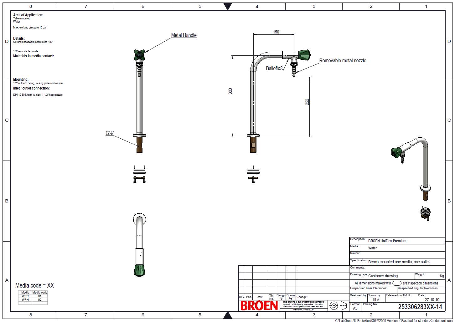 Table Mounted Laboratory Single Pillar Water Bib Tap