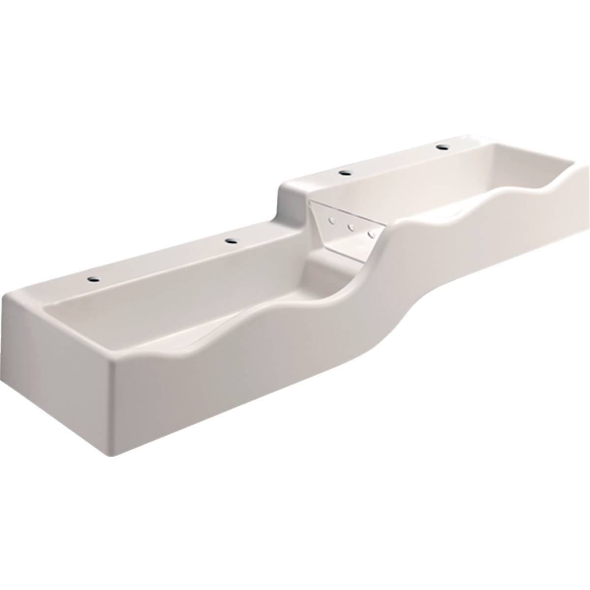 Bambini play and washspace, for four washbasin taps, lower basin on the left