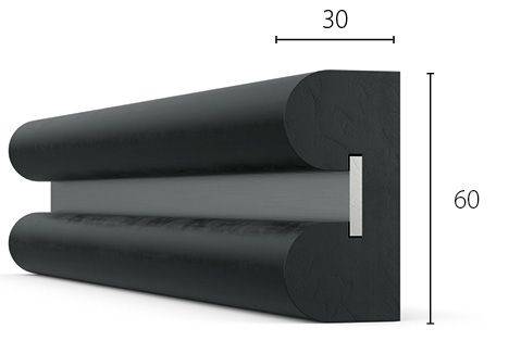 CS Acrovyn® 60B Rubber Crash Rail