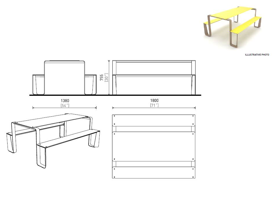 Rautster Picnic Table - Outdoor Picnic Tables