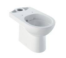 Geberit Selnova Floor-Standing WC For Close-Coupled Exposed Cistern, Washdown, Horizontal Outlet, Semi-Shrouded, Rimfree - Floor-standing WC Set