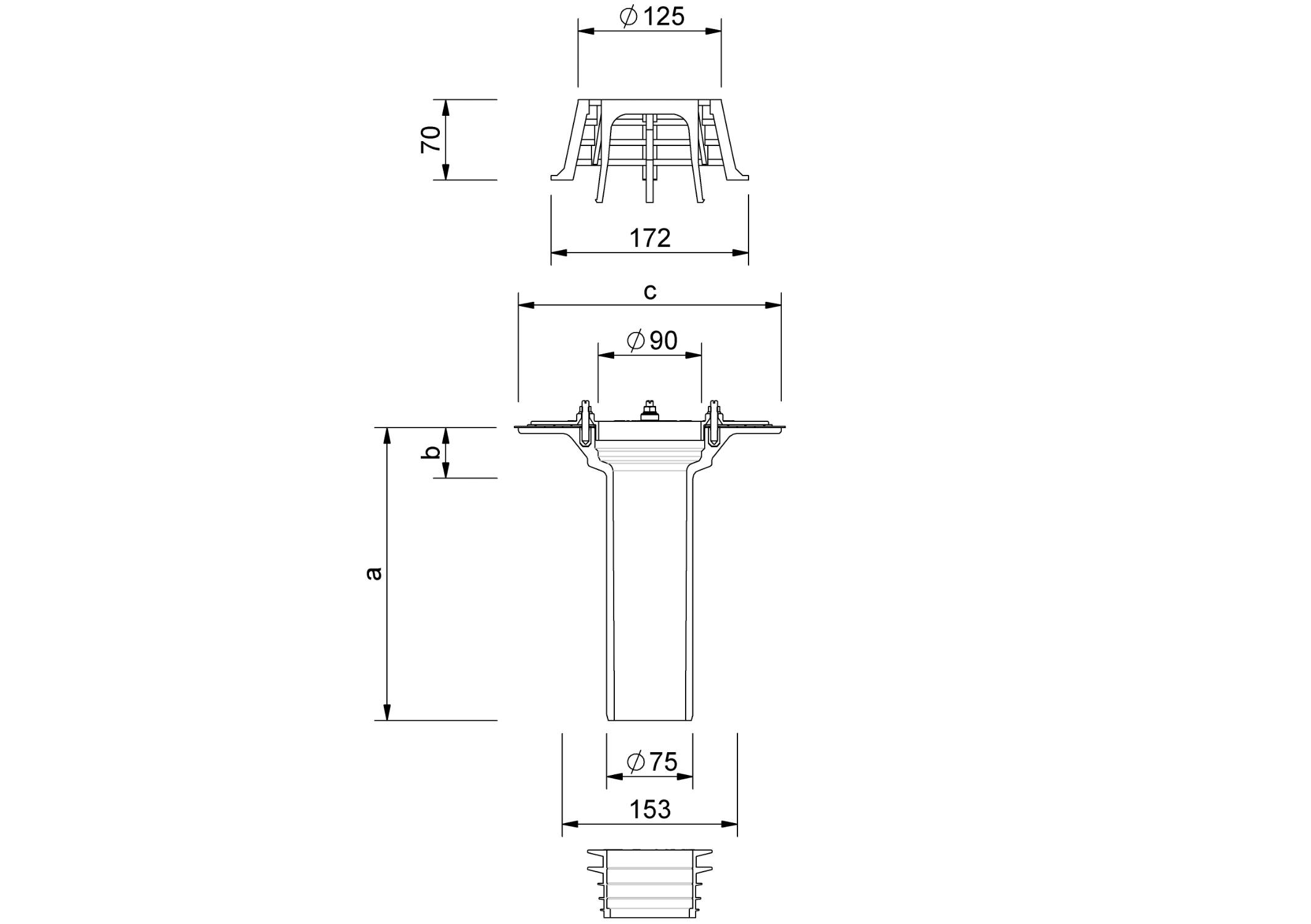 SitaSani® Refurbishment Rainwater Outlet - Thermally Insulated Roof Outlet