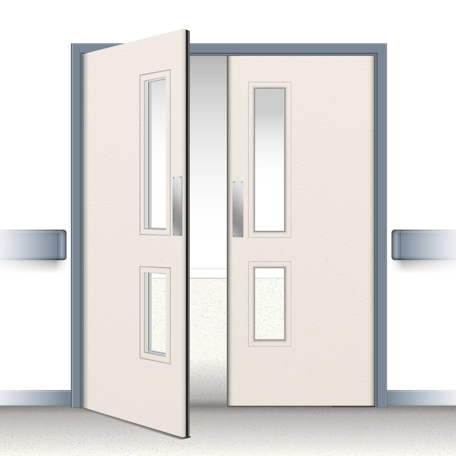 Postformed Double Swing Doorset - Vision Panel 3