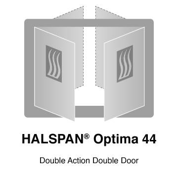 HALSPAN® Optima 44 mm Internal Fire Rated Door Blank - Double Acting Double Doors
