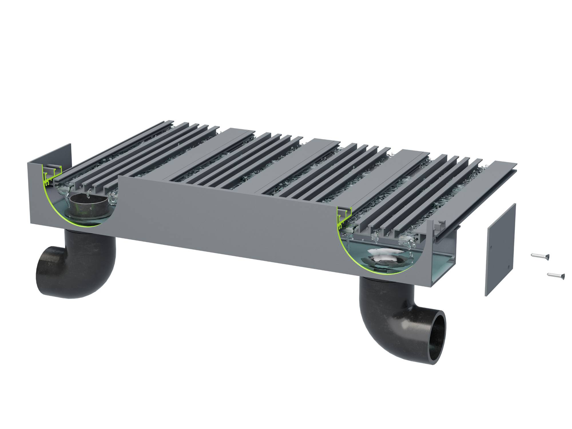 AliDrain Aluminium Piped Soffit Drainage System for Balconies, Terraces & Walkways