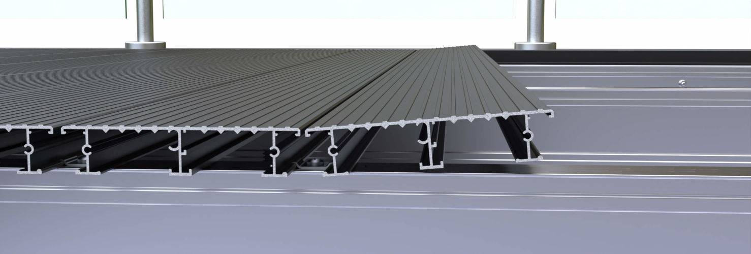 Aluminium Decking System with Wallbarn Integrated Class A Substructure - Decking System