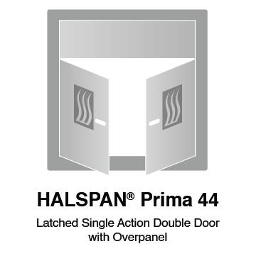 HALSPAN® Prima 44 mm Internal Fire Rated Door Blank - Latched Single Acting Double Doors With Overpanel
