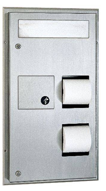 Seat Cover and Toilet Tissue Dispenser and Sanitary Napkin Disposal Unit - B-357, B-3571, B-3574 and B-3579
