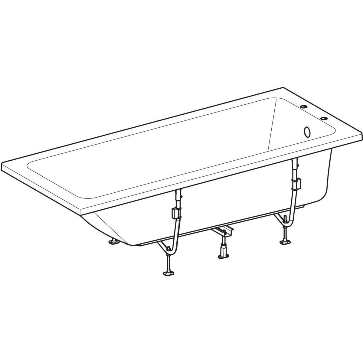 Twyford Aspect Rectangular Bathtub with Low Water Capacity, with Legs, for Heat  Exchanger