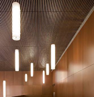 Interior Wood Linear Ceilings - Solid and veneered wood ceiling system
