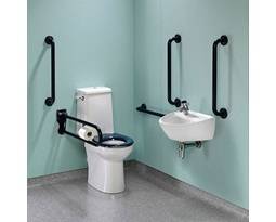 DocM Rimless Super Pack Left Hand Grab Rails & Seat - Multicolor - Accessible WC Doc M equipment packages