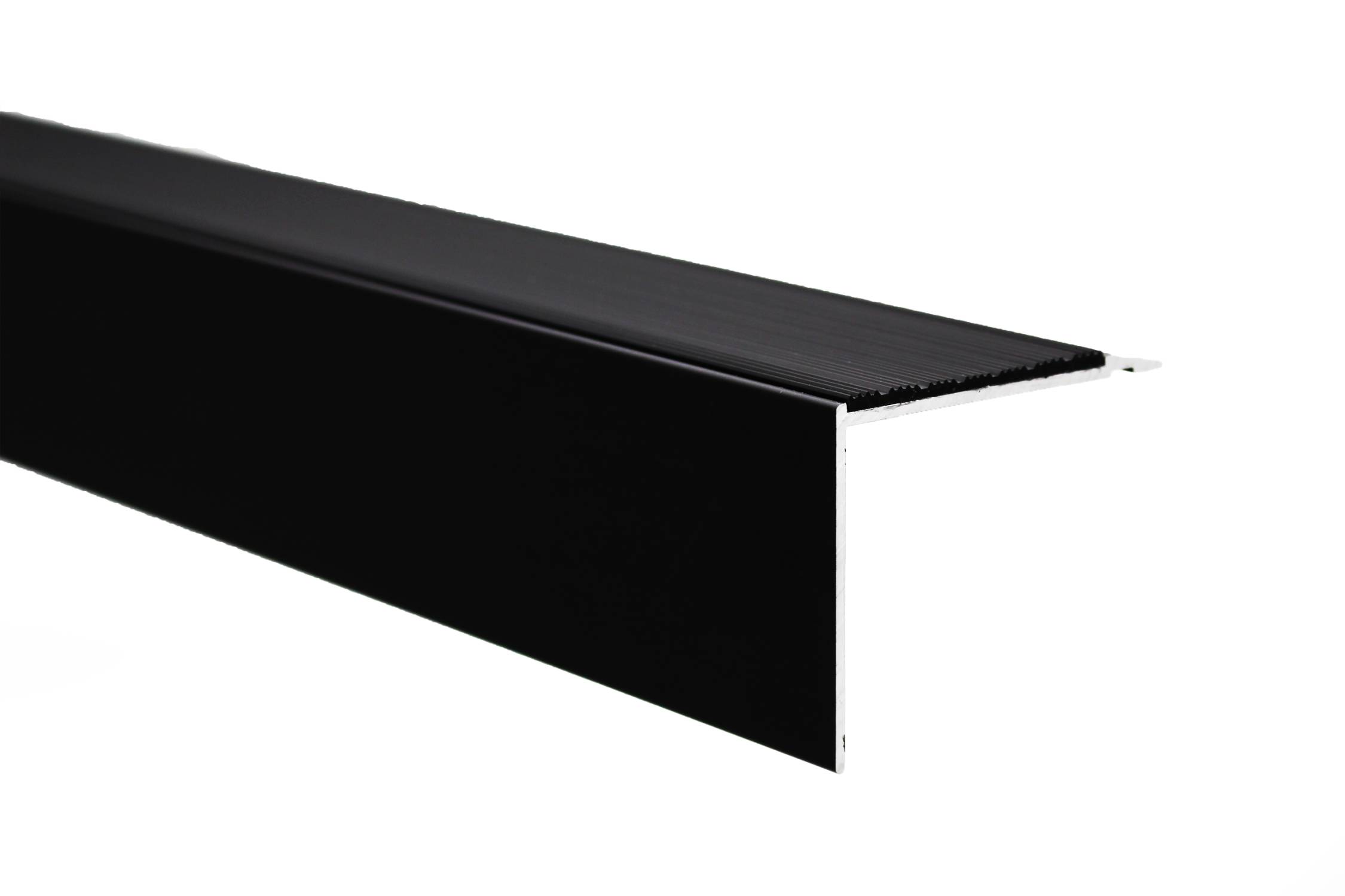 ME1 and ME5 3.5 mm Gauge Ramped Back  Aluminium Stair Nosings with Markagrip Gritted Inserts - Aluminium Stair Nosings