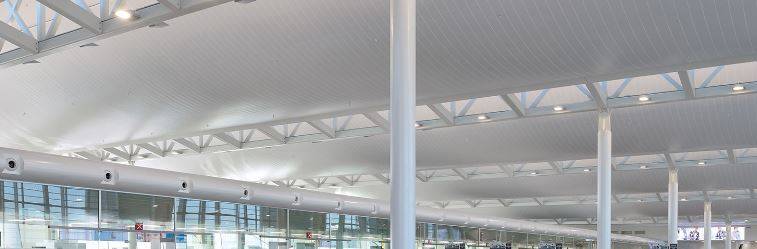 Interior Metal Wide Panel Ceilings - Interior metal ceiling system