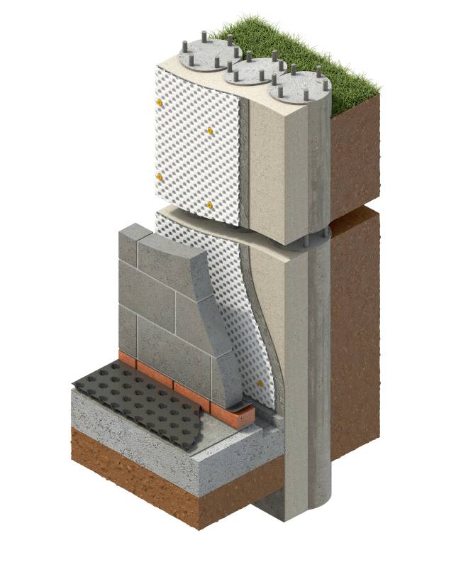 Safeguard Basement System 3 – Dual Layer Waterproofing System For Basements Formed From Piled Retaining Concrete Walls