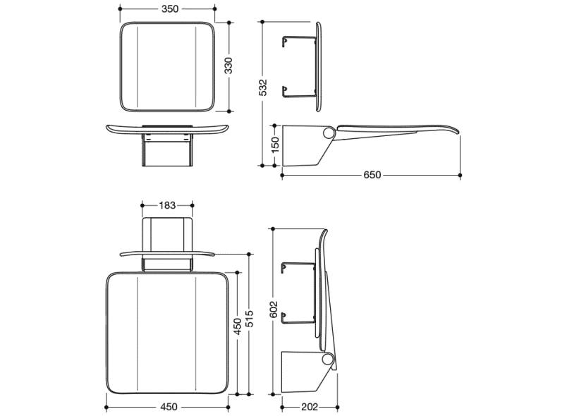 DOC M SH Hinged Seat with Back Rest