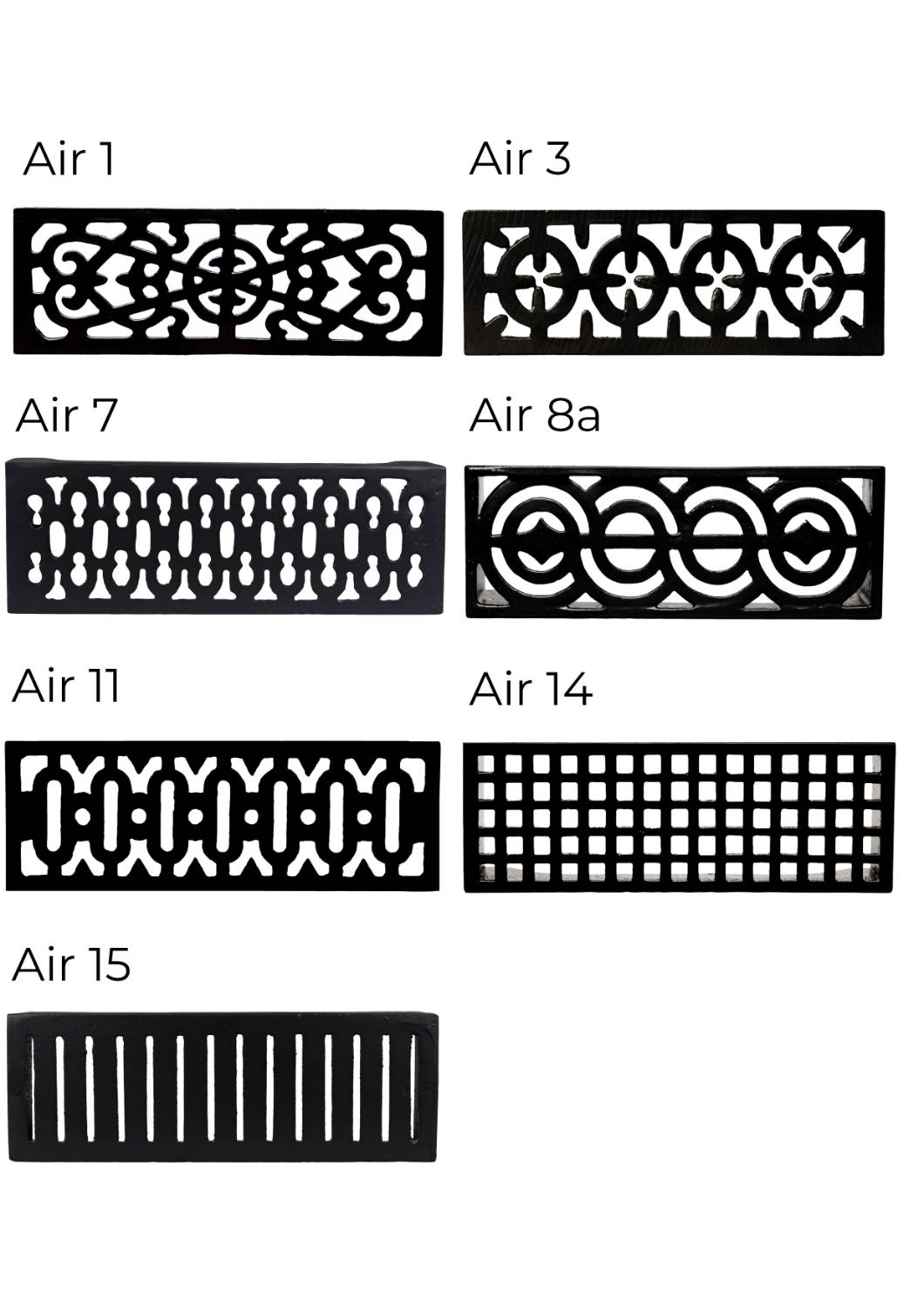 Air Bricks - cast iron and aluminium 9" x  3" (225 mm x 75 mm) standard, rectangular. External or internal ventilation airbrick. - Air Brick