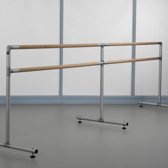 Floor-mounted Double Ballet Barre Bracket