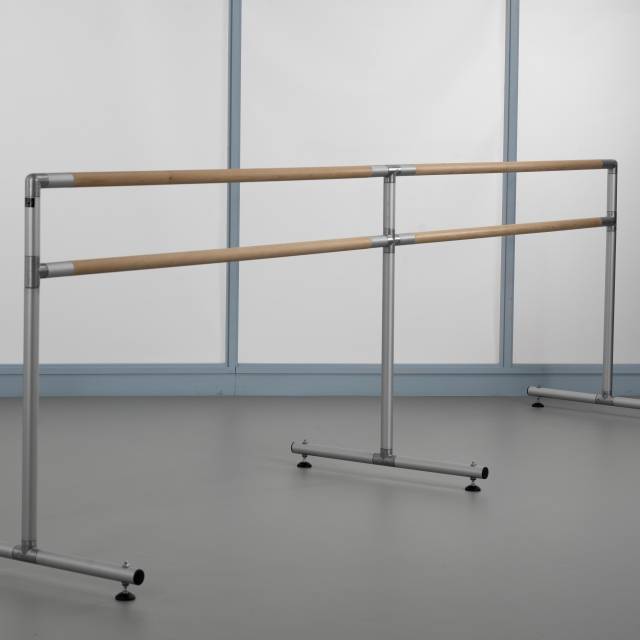 Floor-mounted Double Retro-fit Ballet Barre Bracket