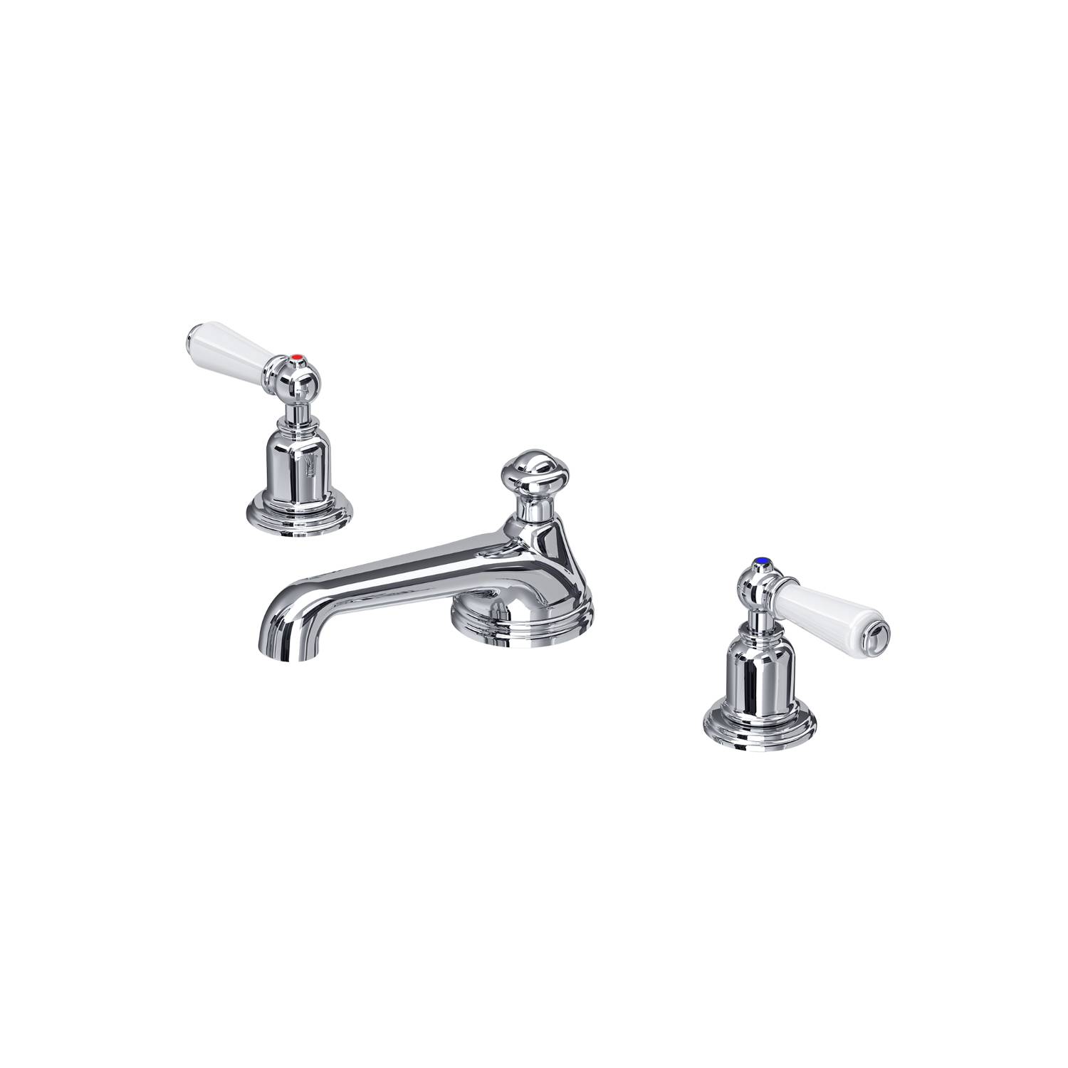 Traditional Three-Hole Basin Set With Low Profile Spout And Lever Or Crosstap Handles - Basin Tap